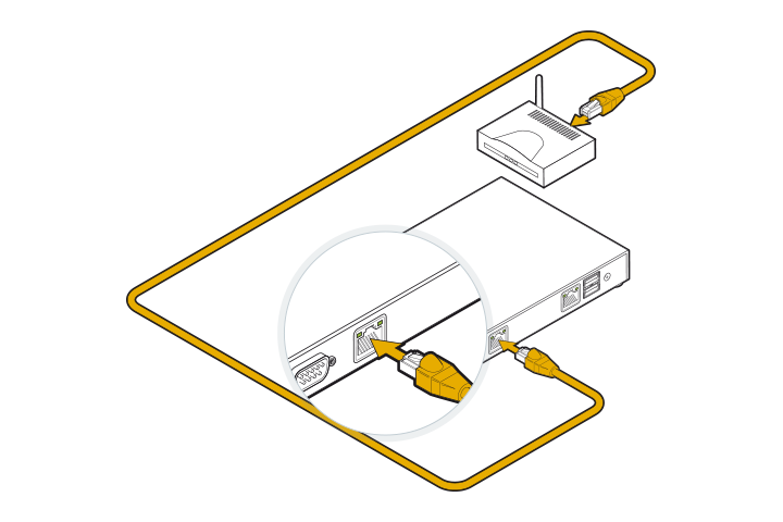 DGN GUSbox S Installation: Mit Router verbinden