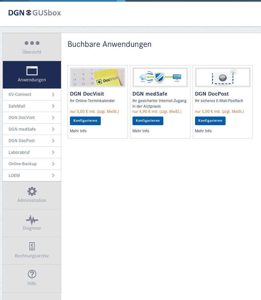 DGN Cockpit_Buchbare Anwendungen